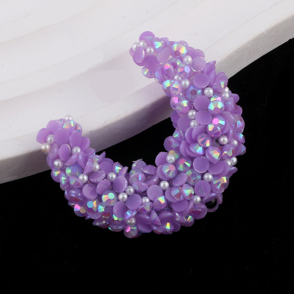 Acrylic shining diamond moon