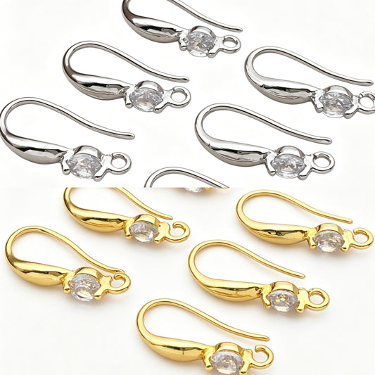 [PAIR] Ear-hook Diamond Gold & Sliver