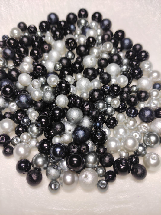 [G] Pearly Black white 6-10mm