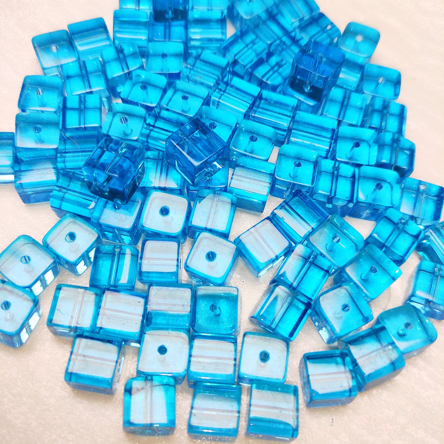 Glass Blue Cube 10mm