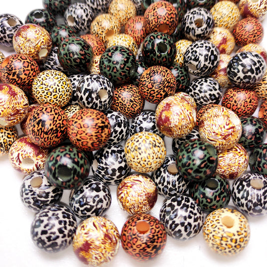 Wooden Leopard Mix 16mm