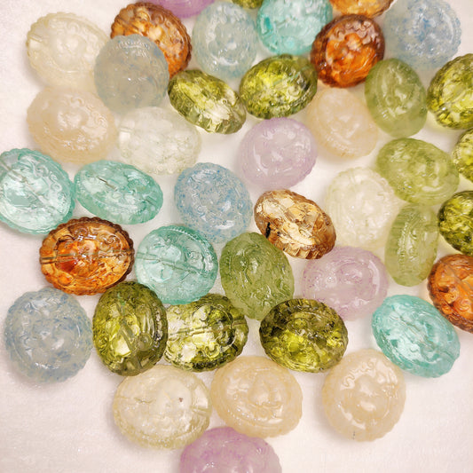 [003] Carved Glass Flower Mix