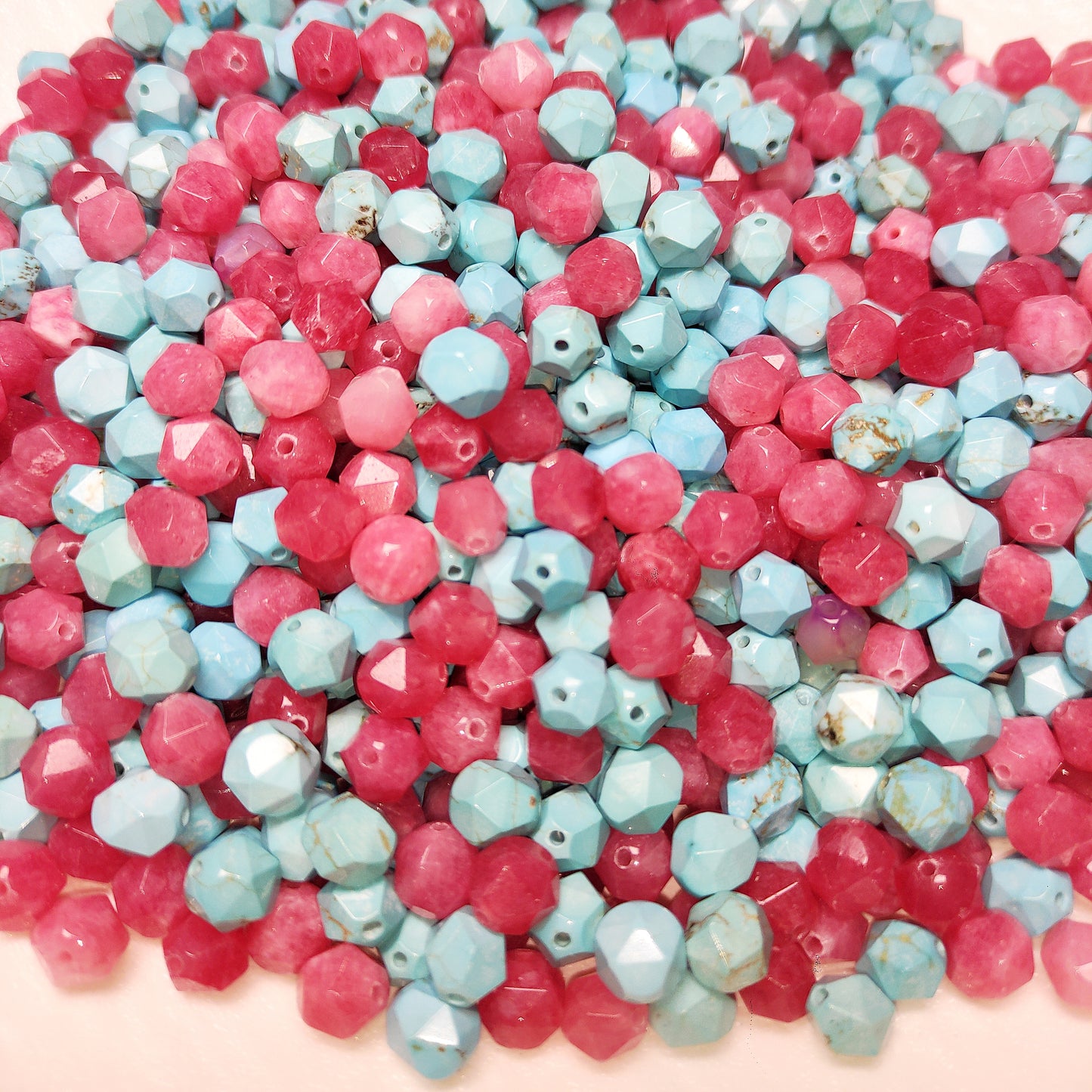 [086] Turquoise & Strawberry quartz Mix 8mm