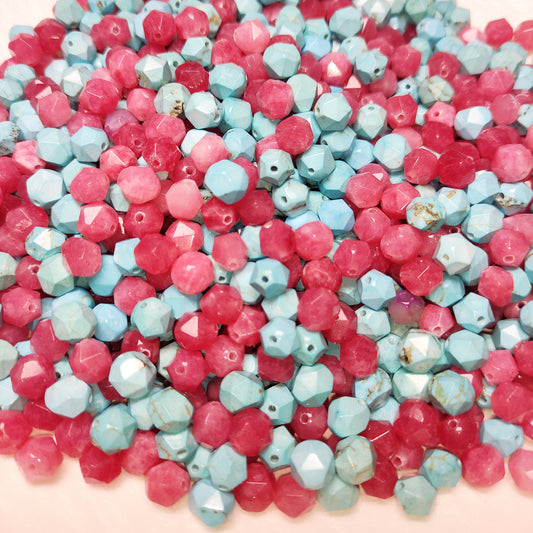 [086] Turquoise & Strawberry quartz Mix 8mm