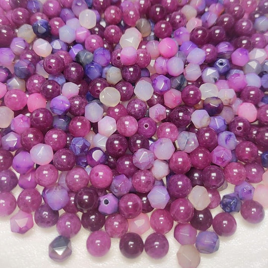 [107] Crystal Purple Mix Round&Faceted