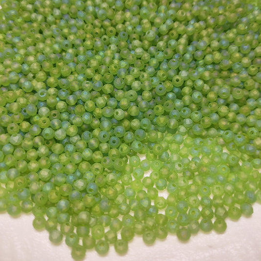 [122] Green Frosted Facted 4mm