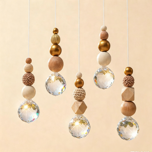 [146] Suncatcher Wood Bead Crystal