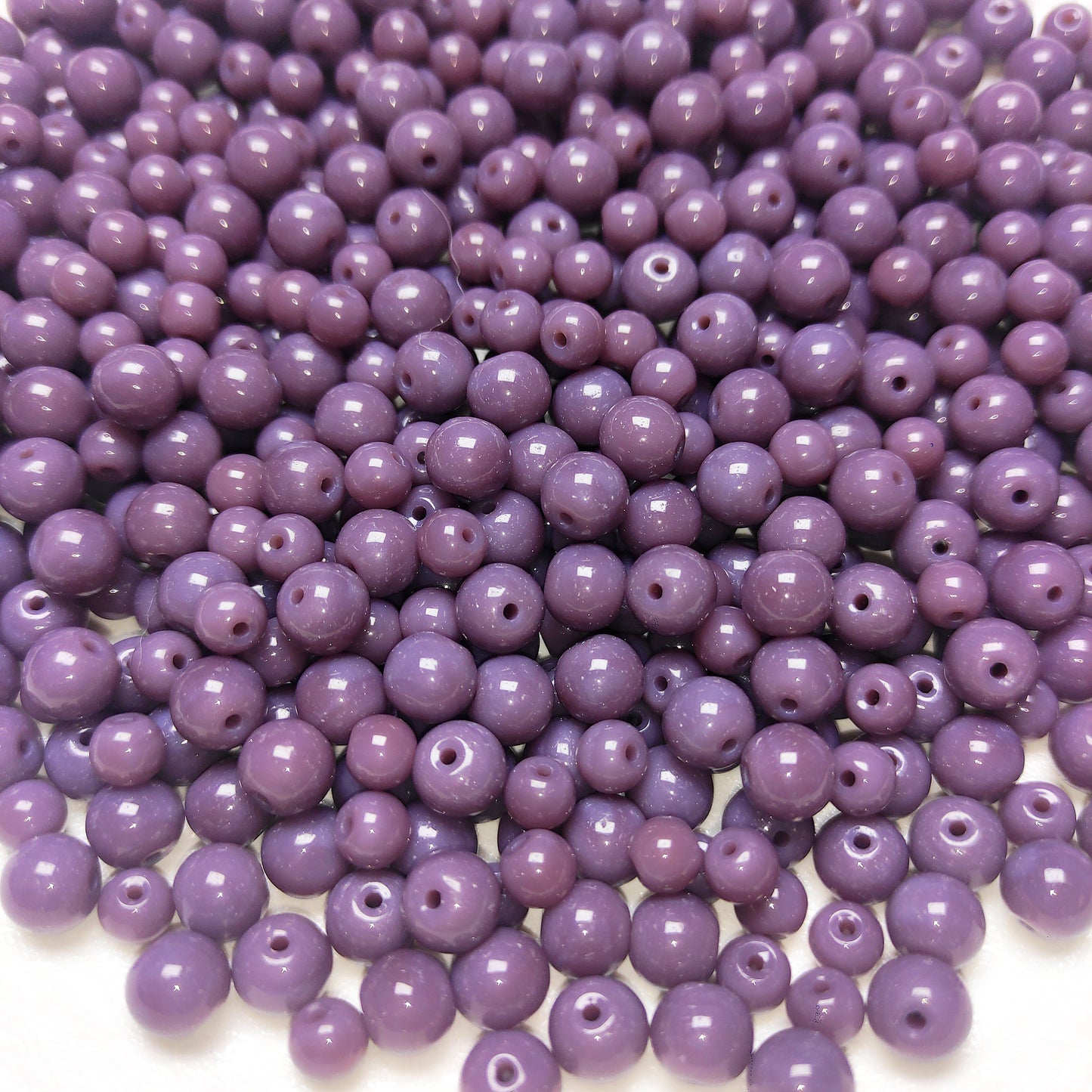 [004] Dusty Lavender Glass Beads 6&10mm