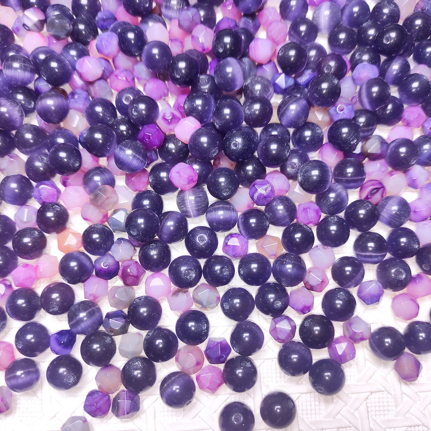 [107] Purple Faceted Crystal & Cat eye