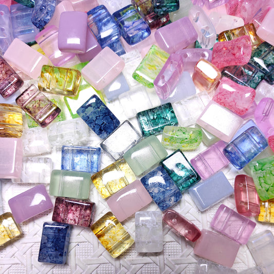 [221] 2-Hole Rectangle Glass Beads Mix