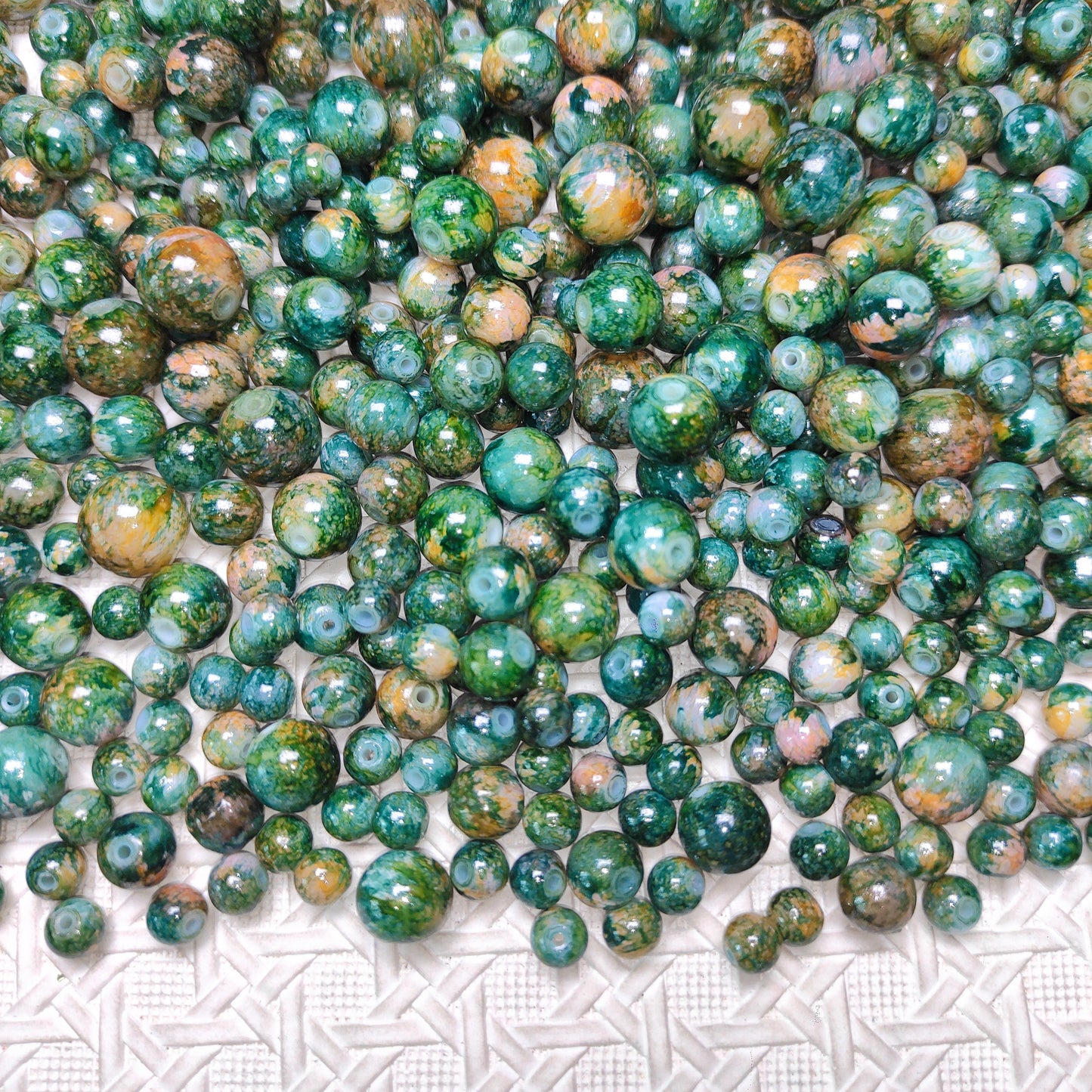 [271]  Glass oil painting Green 6-12mm
