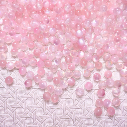 [276] Resin Pink cateye & Opal 8mm