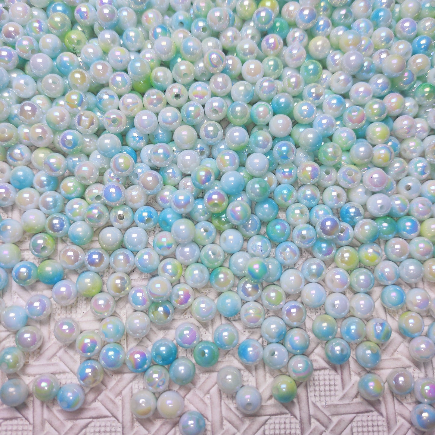 [113] Acrylic Blue Beads 6mm-BOGO