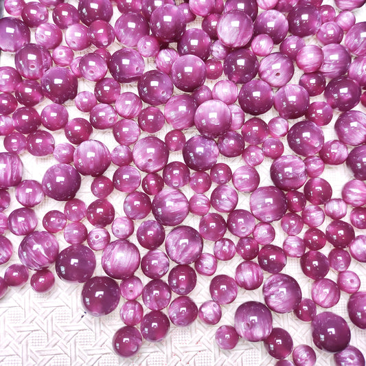 [021] BOGO-Resin Royal Violet Cat eye Mix 10-16mm