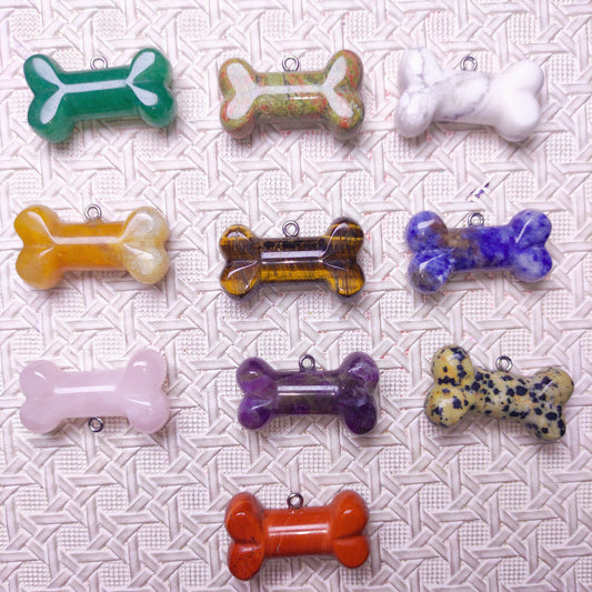 [006] Crystal Puppy Bone Pendants 20*34mm