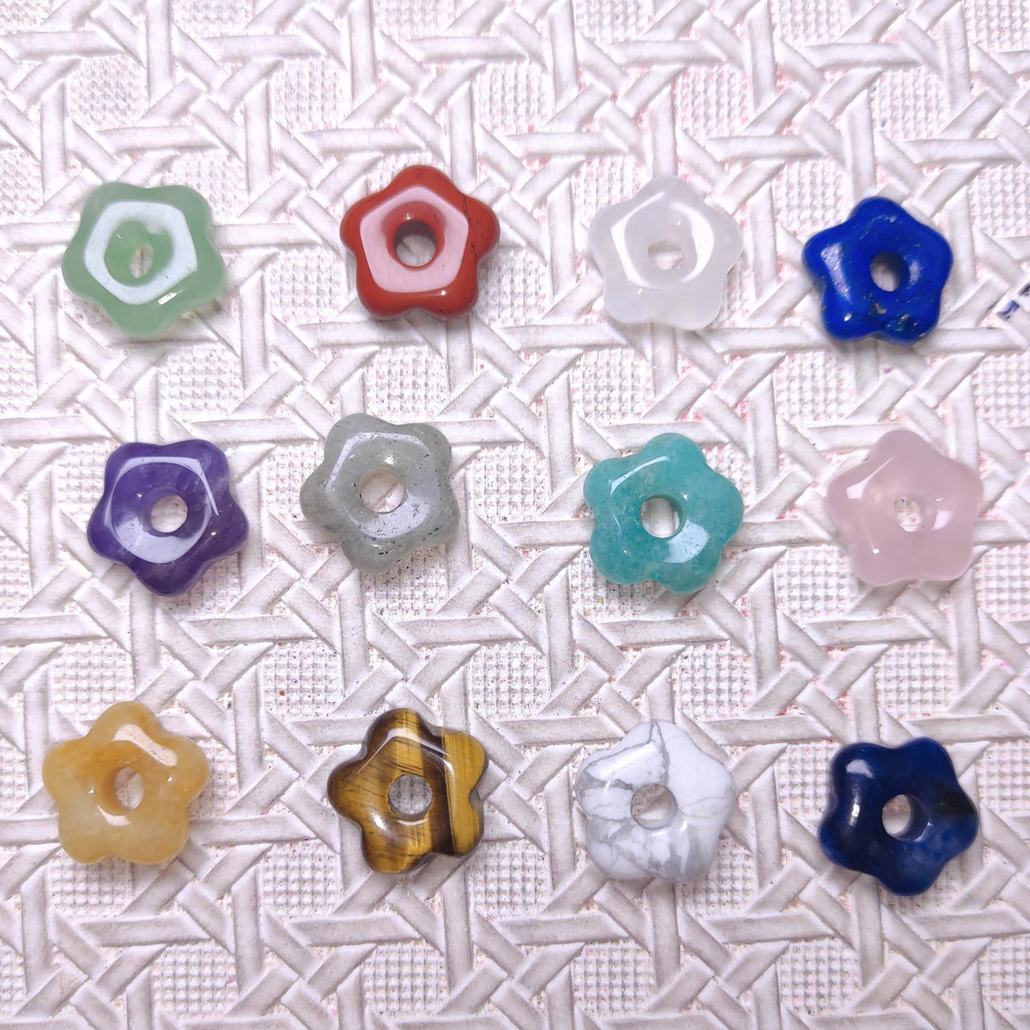[321] Crystal Flower Pendants 15mm